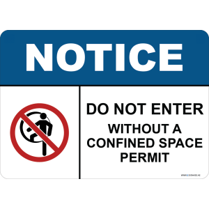 G Signage - "Do Not Enter Without A Confined Space Permit" - OSHA Notice Sign
